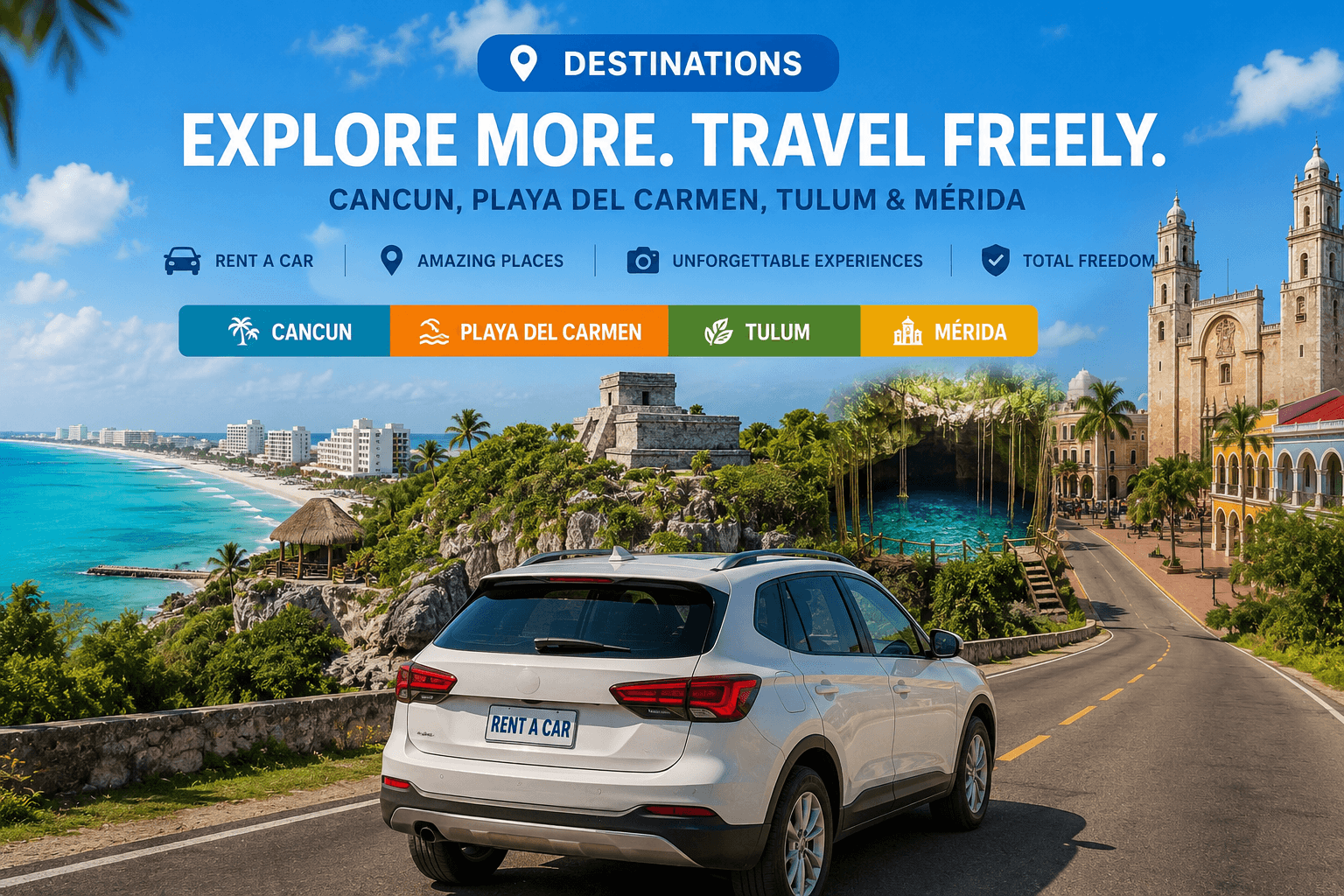 The Ultimate Guide to Exploring Cancun, Playa del Carmen, Tulum and Mérida by Rental Car